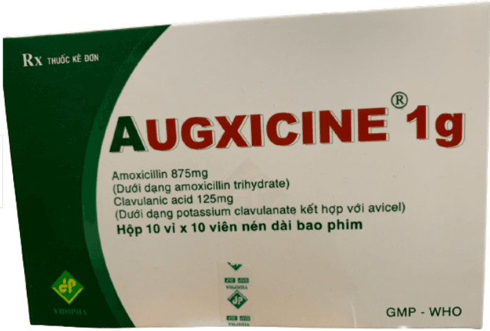 Augxicine 1g amoxicillin 875/125mg vidipha (h/100v)